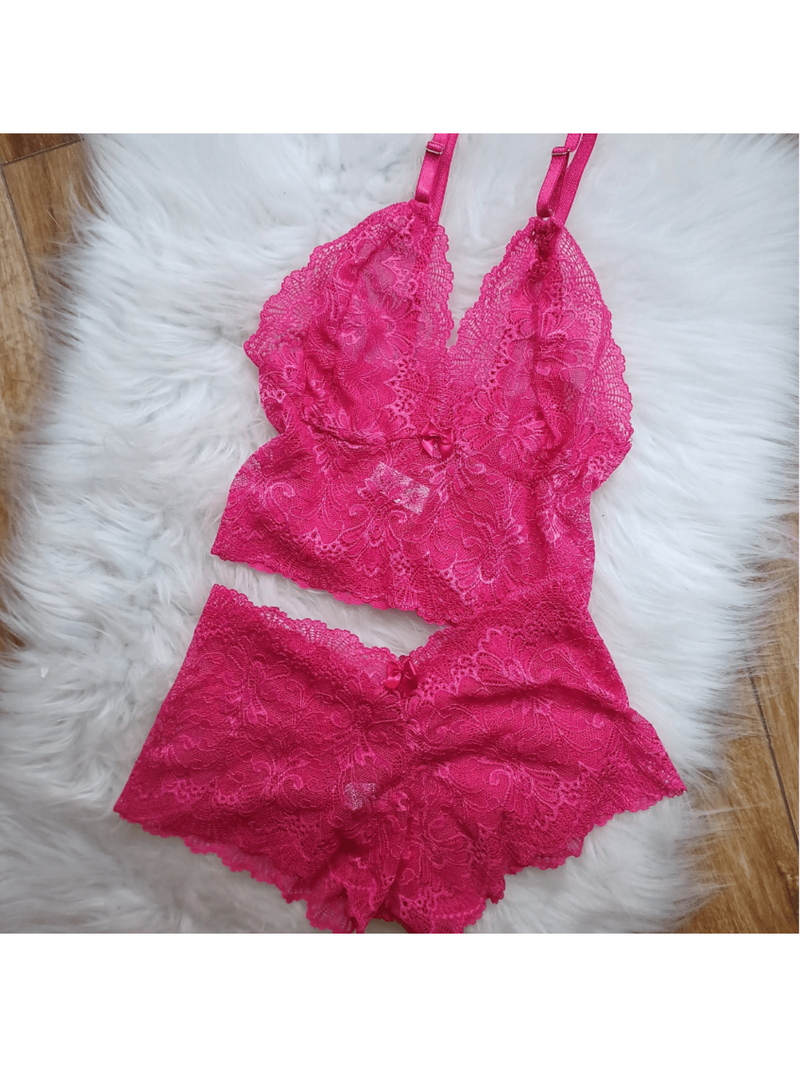 Conjunto Caleçon Rendado Plus Size Forrado Conjunto Espera Marido Lingerie Sexy