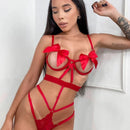 Kit 2 Body com Laço e Aro Sexy Com Strappys Provocante