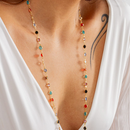 COLAR LONGO COLORIDO BANHADO EM OURO 18K