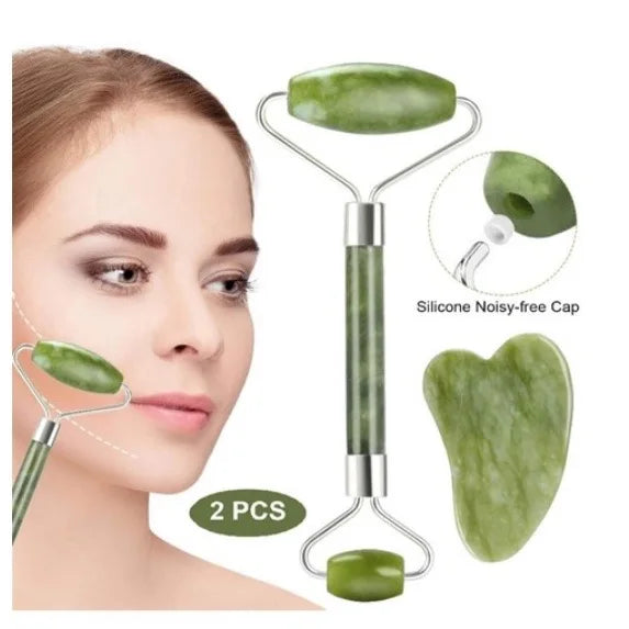 Jade Stone Roller Plate Gua Sha Anti Ruga Facial Massage