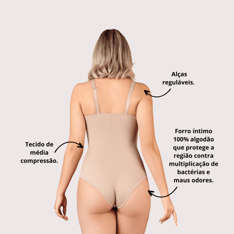 Body Modelador de Amamentação Pós-Parto Cirúrgico Sem Bojo